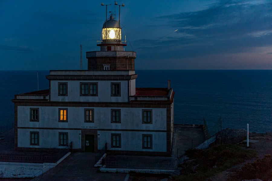 Fisterra lighthouse at dusk